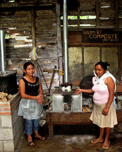 Higher Efficiency stove uses less fire and cuts indoor air pollution
